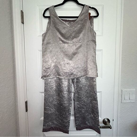 •Kar•a•van• 2 Pc. Linen Sleeveless Pull On Pant Set - Picture 1 of 12